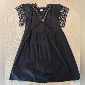 Old Navy Black Peasant Dress with White Trim